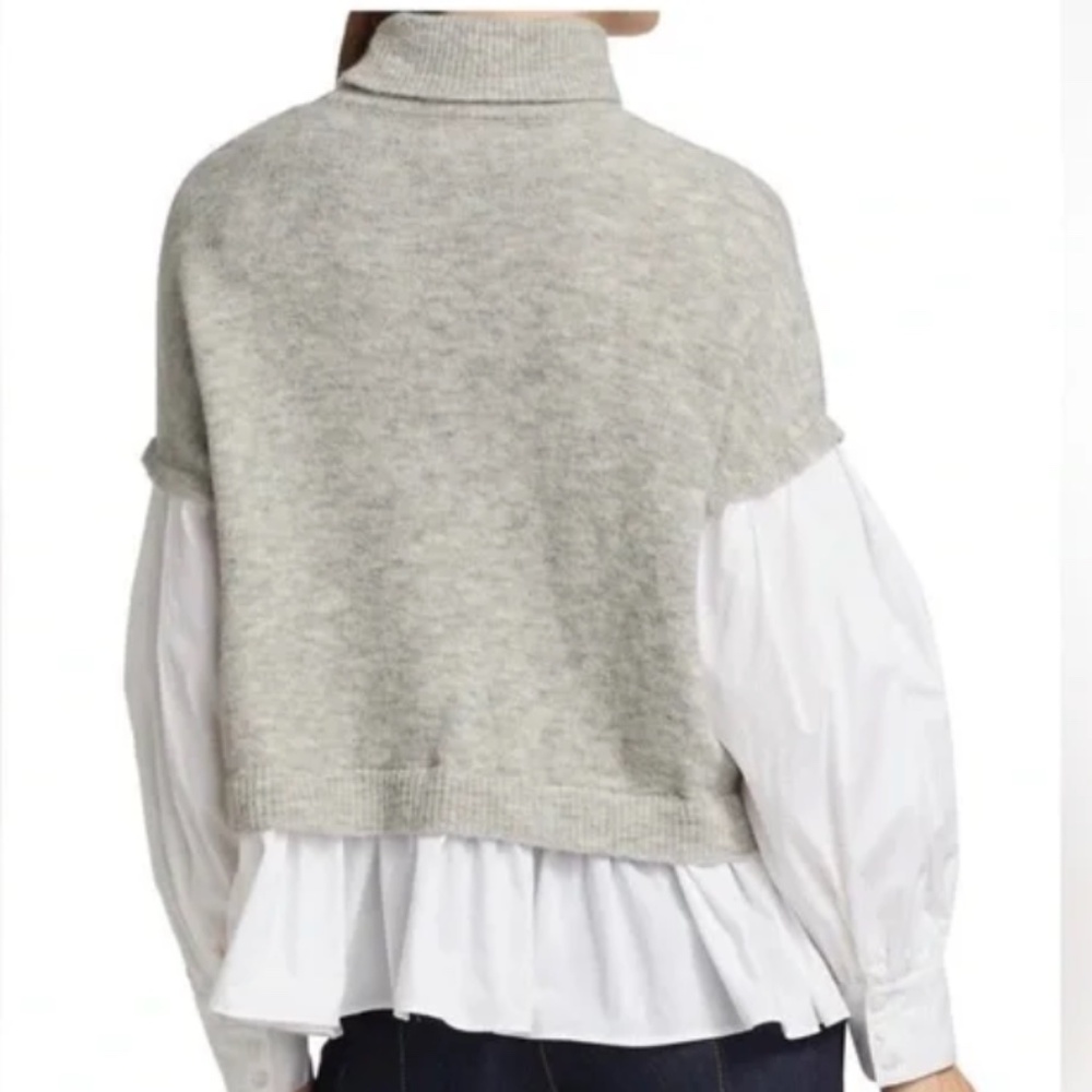 Cinq a Sept Wool Colorblock Pattern Sweater